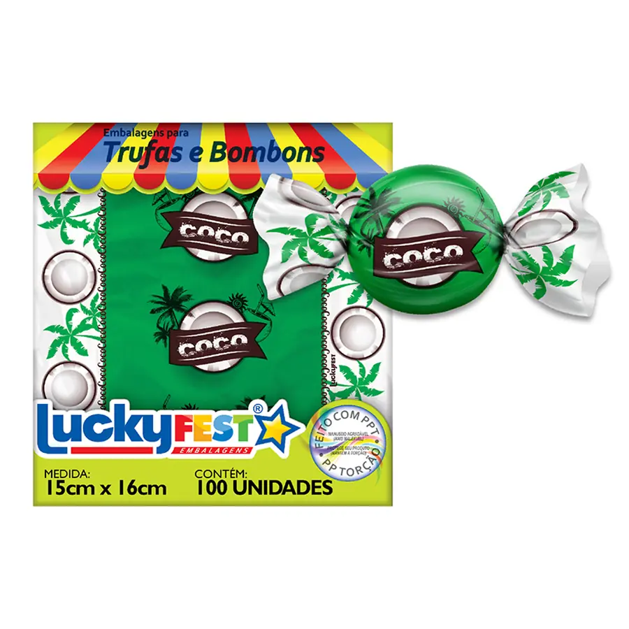 Emb Para Trufa Sabor Coco Cx/20 Pcts C/100 Und.