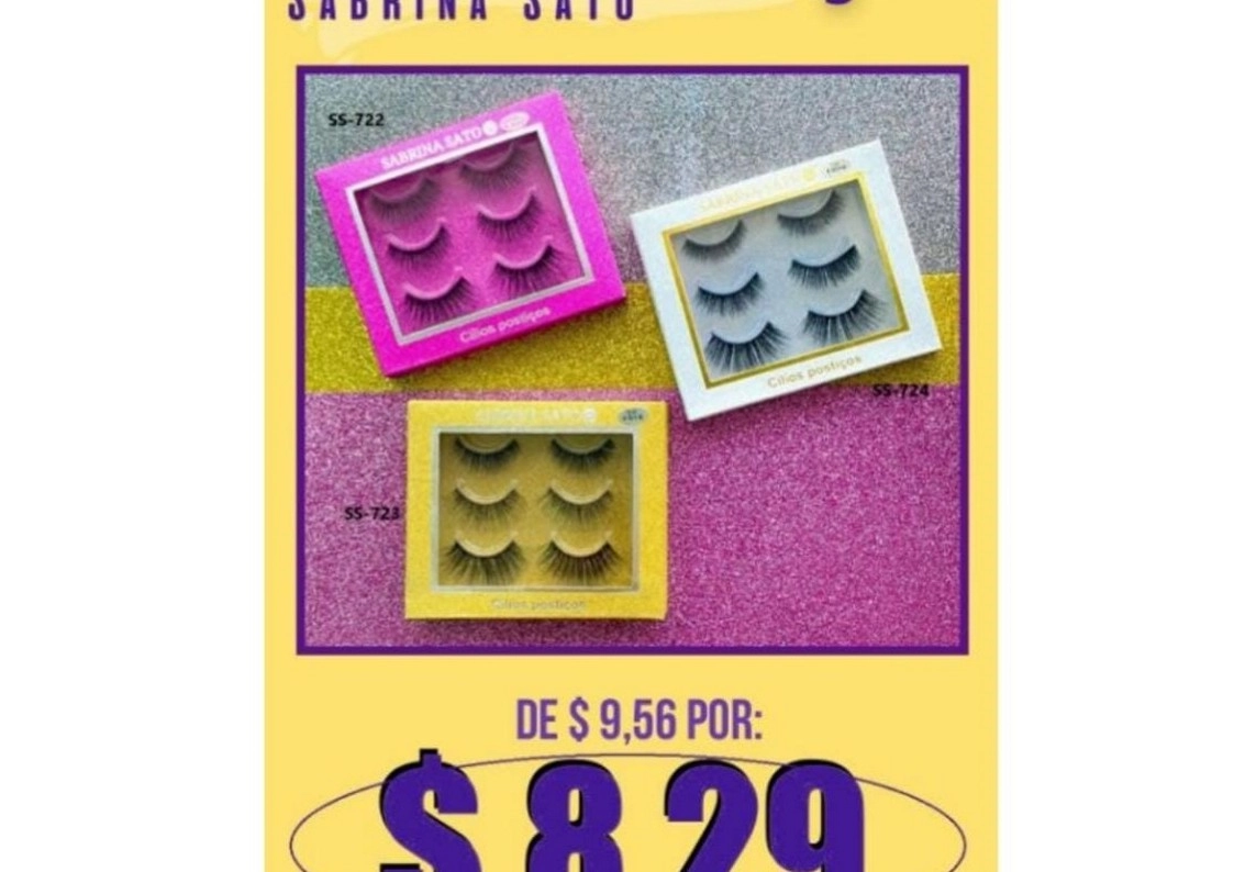 Cilios Posticos Cartelas 3 Pares Sabrina Sato Ss 722 Rodrigo