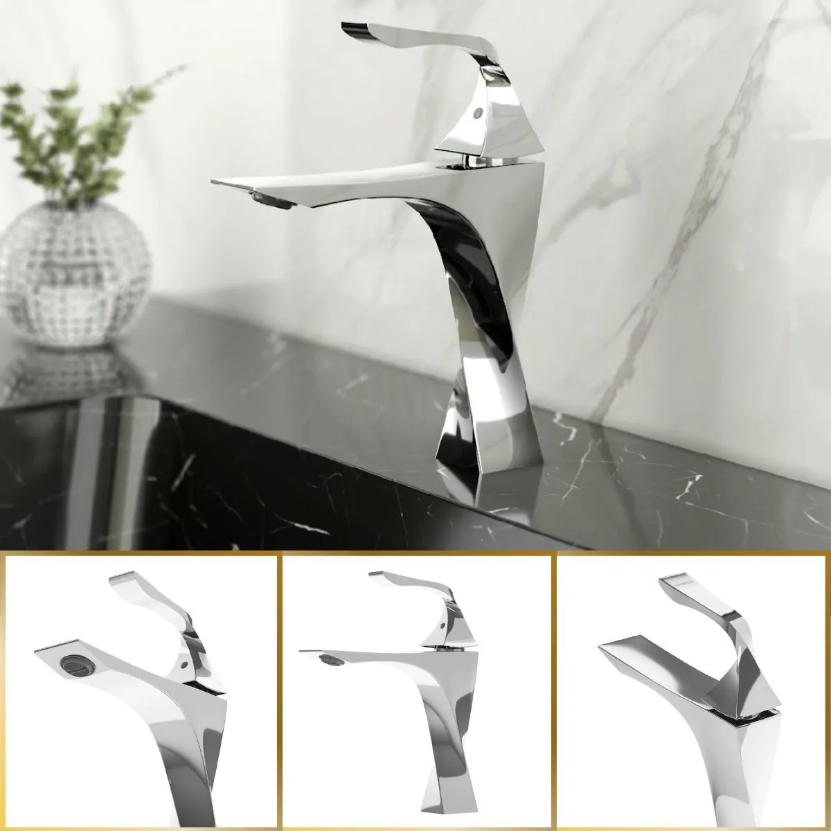 Torneira Banheiro Cromada Luxo Paris Monocomando 100% Metal Premium