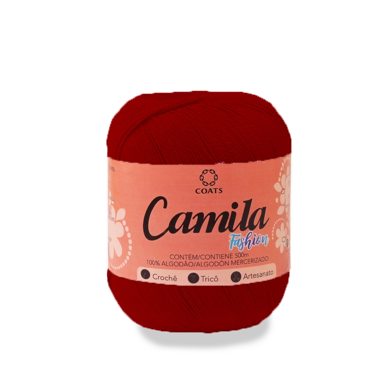 Linha Algodao Mercer Camila Vermelho Escuro