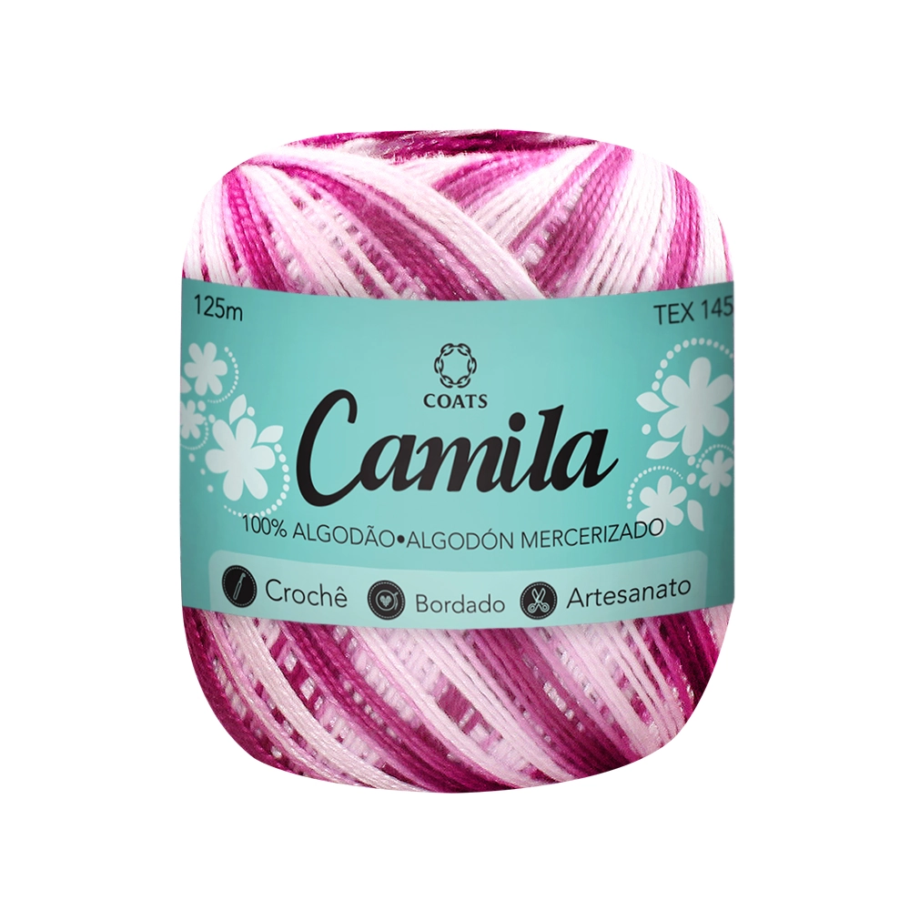 Linha Algodão Mercer Camila Vinho/rosa 01