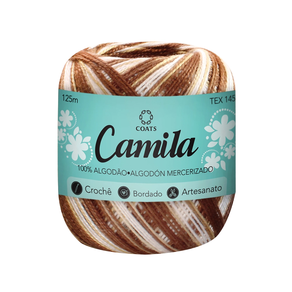 Linha Algodão Mercer Camila Marrom/bege 01