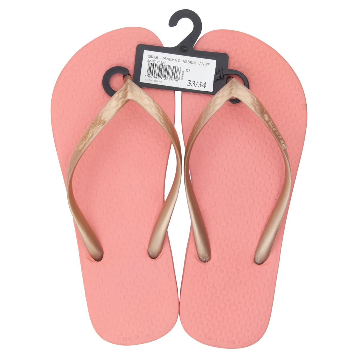 Sandália Rosa E Dourada Clássica Tan Ipanema N 33/34