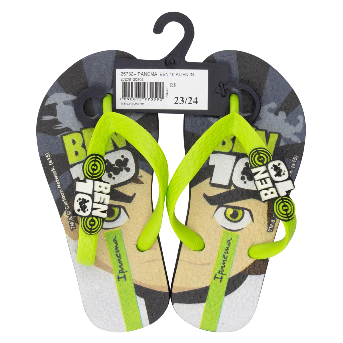Sandália Infantil Preta E Verde Ben 10 Alien Ipanema N 23/24