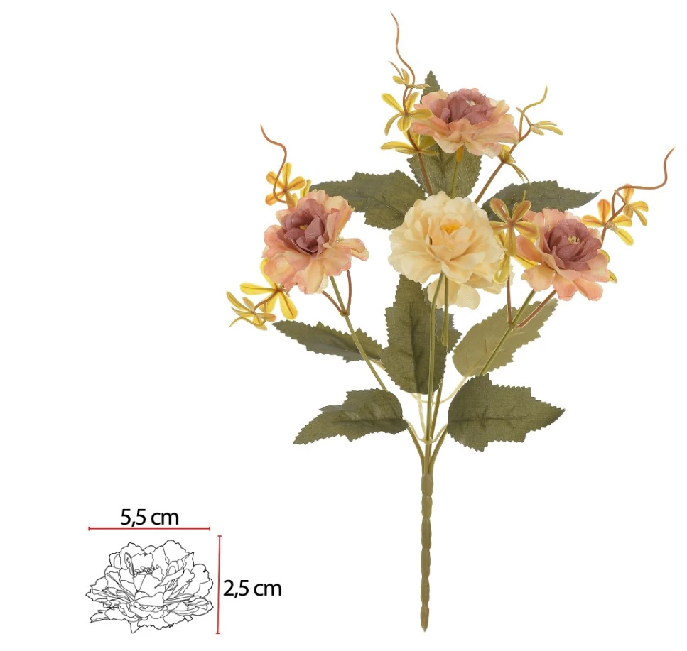 Buque Crisantemo Cha Outono 30cm X5 Vol.17 Florarte