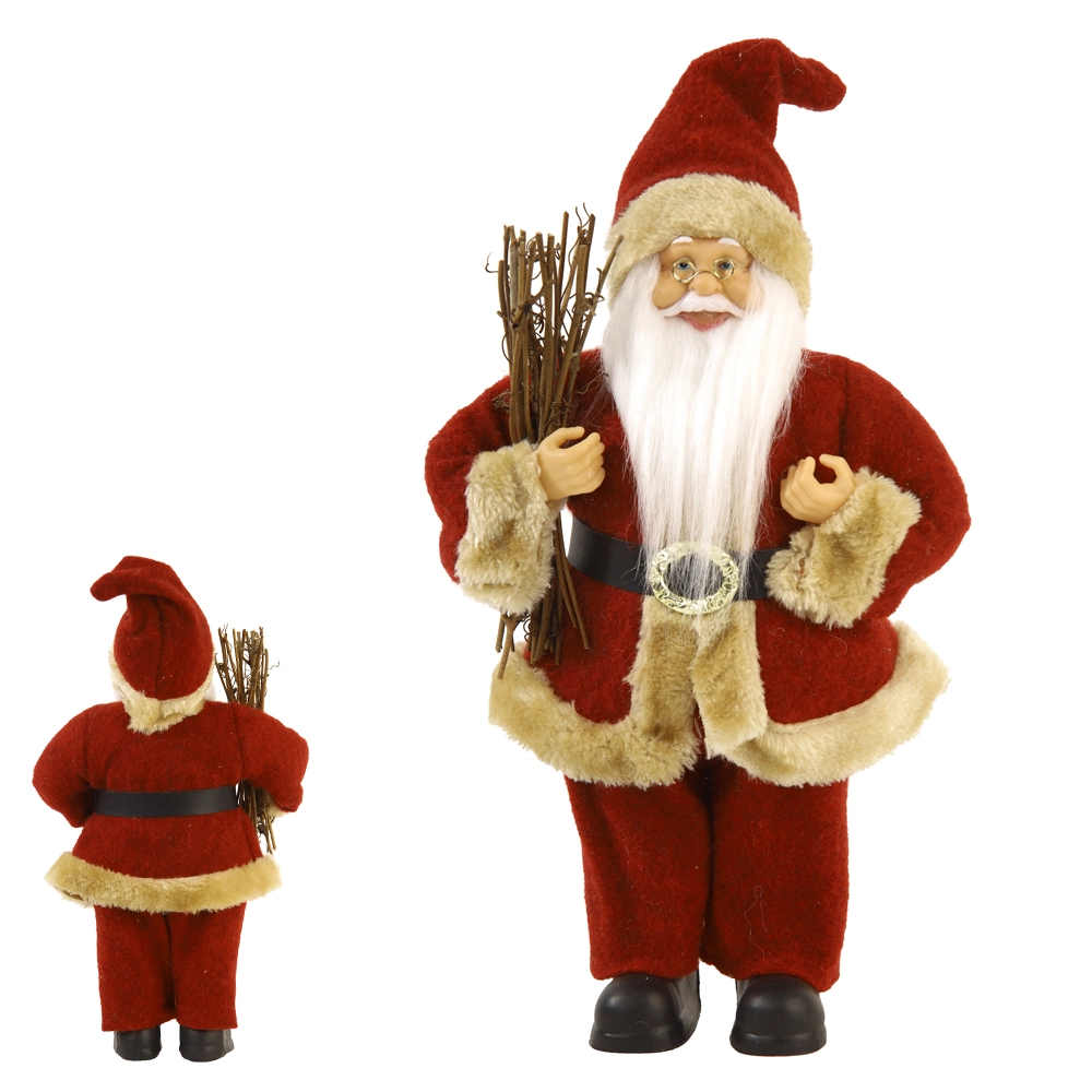Papai Noel Pe Vermelho Bege 30cm 57121001 Dea