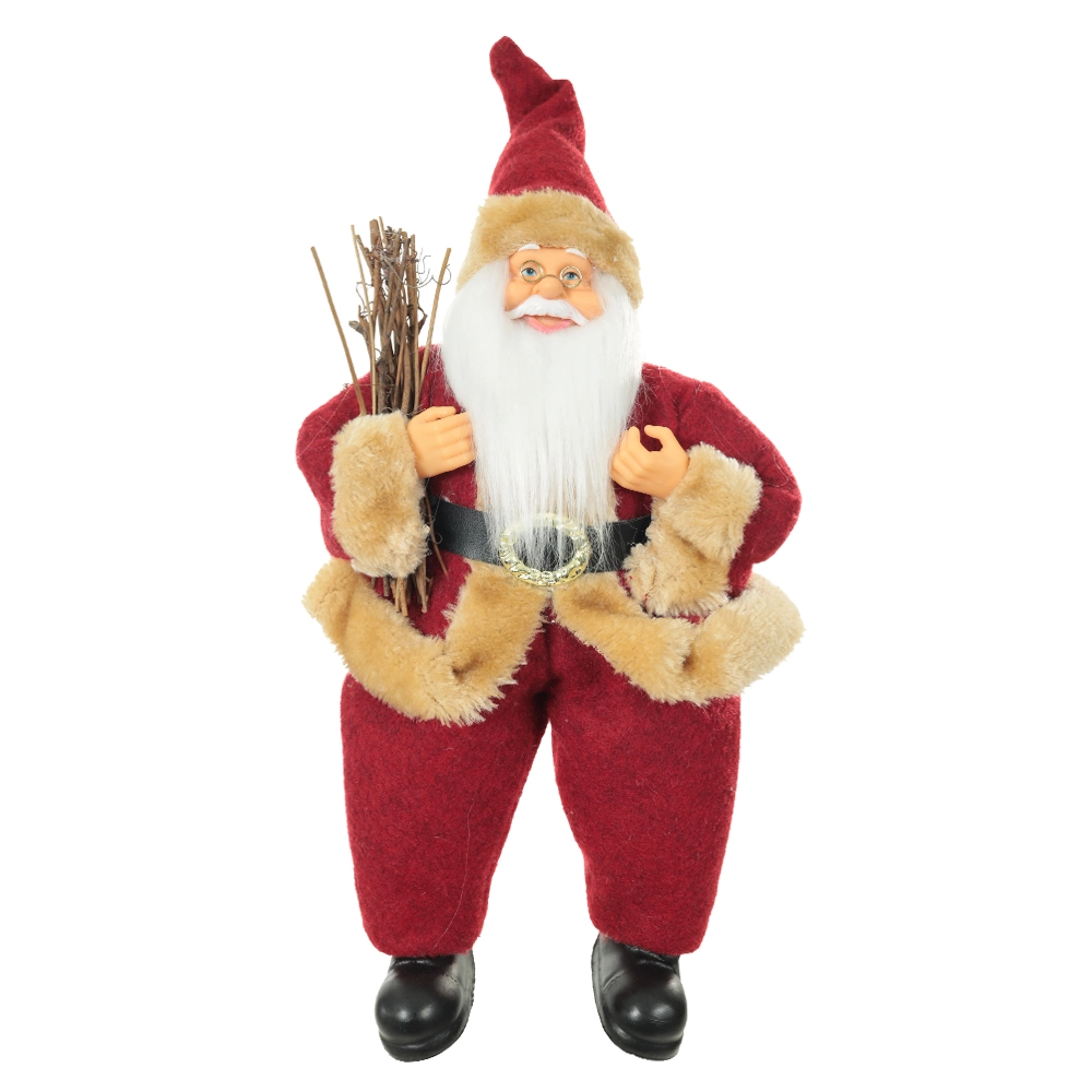 Papai Noel Natal Sentado Vermelho Bege 30cm 57165001 Dea