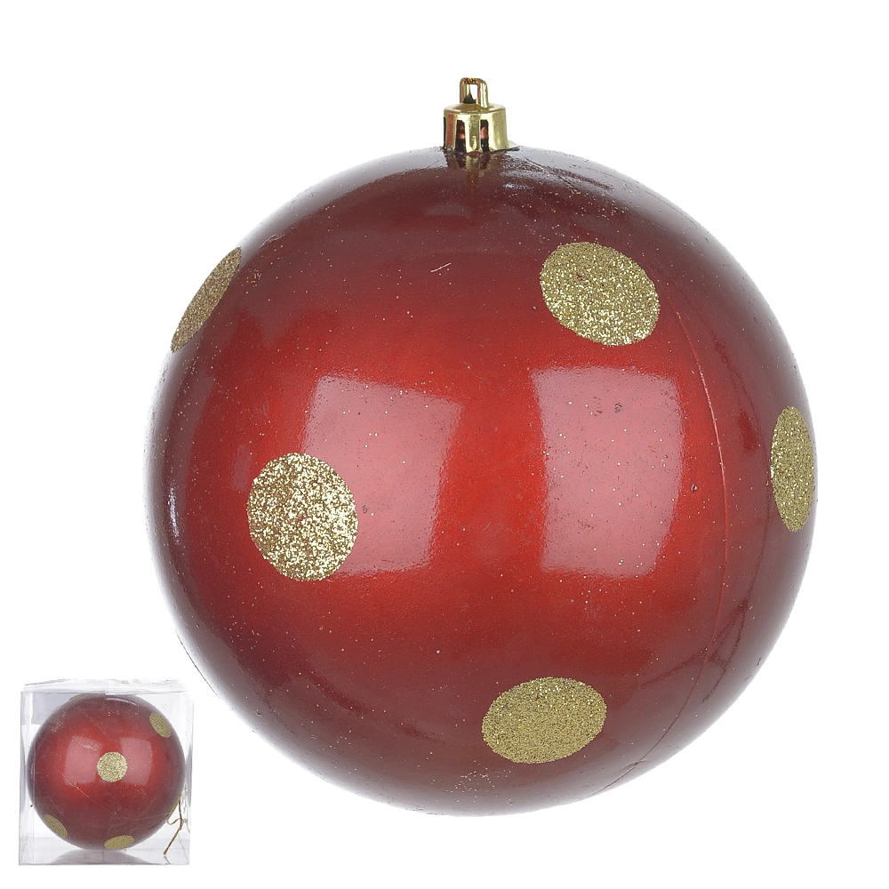 Bola Pvc Glitter Vermelho Dourado 12cm 63854001 Dea
