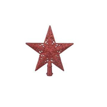 Enfeite Ponteira Estrela C/glitter 20,5x19,5cm Vrm