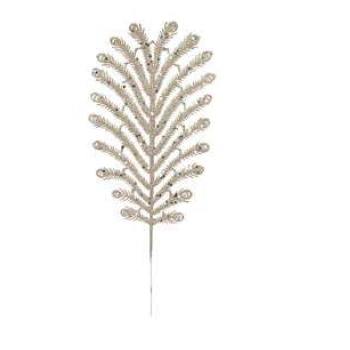 C.folha Natal Samambaia C/glitter Luxe Champ 36cm