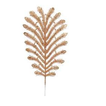 C.folha Natal Samambaia C/glitter Luxe Nude 36cm
