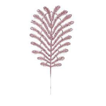 C.folha Natal Samambaia C/glitter Luxe Rose 36cm