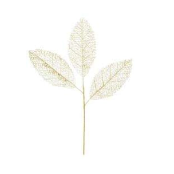 C Folha Rosa Natal Glitter X3 72cm Dourado 62500002 Dea