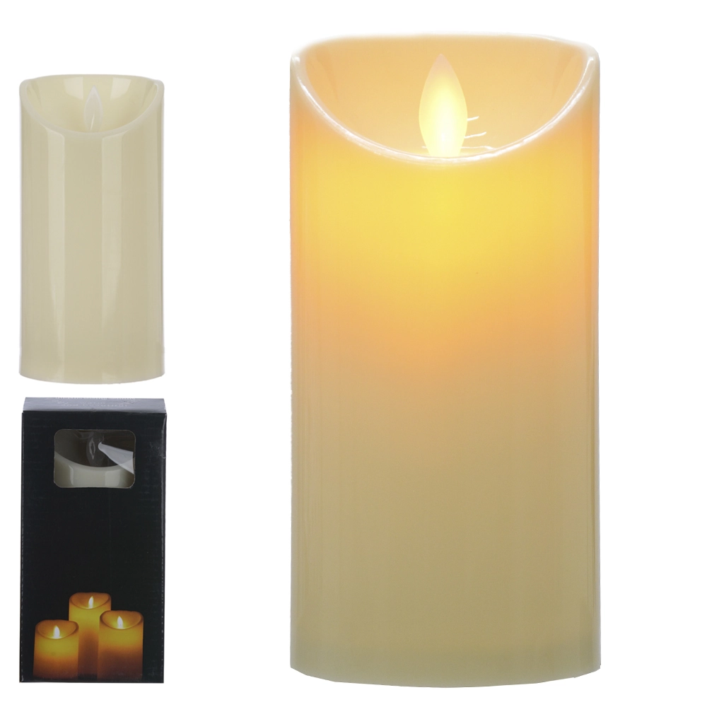 Vela Led Chama Dancante Plt Branco 15x7