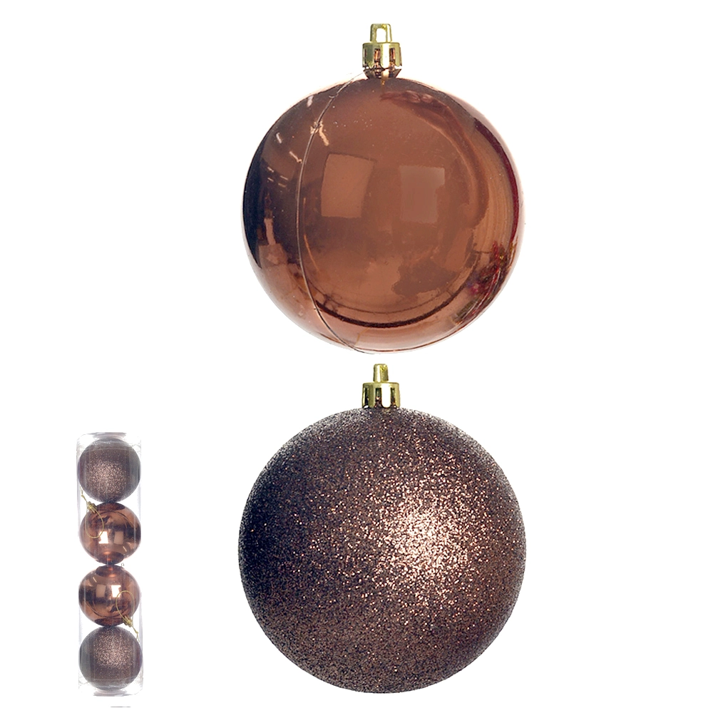 Bola Natal Mista Marrom 10cm 4un 67112011 Dea