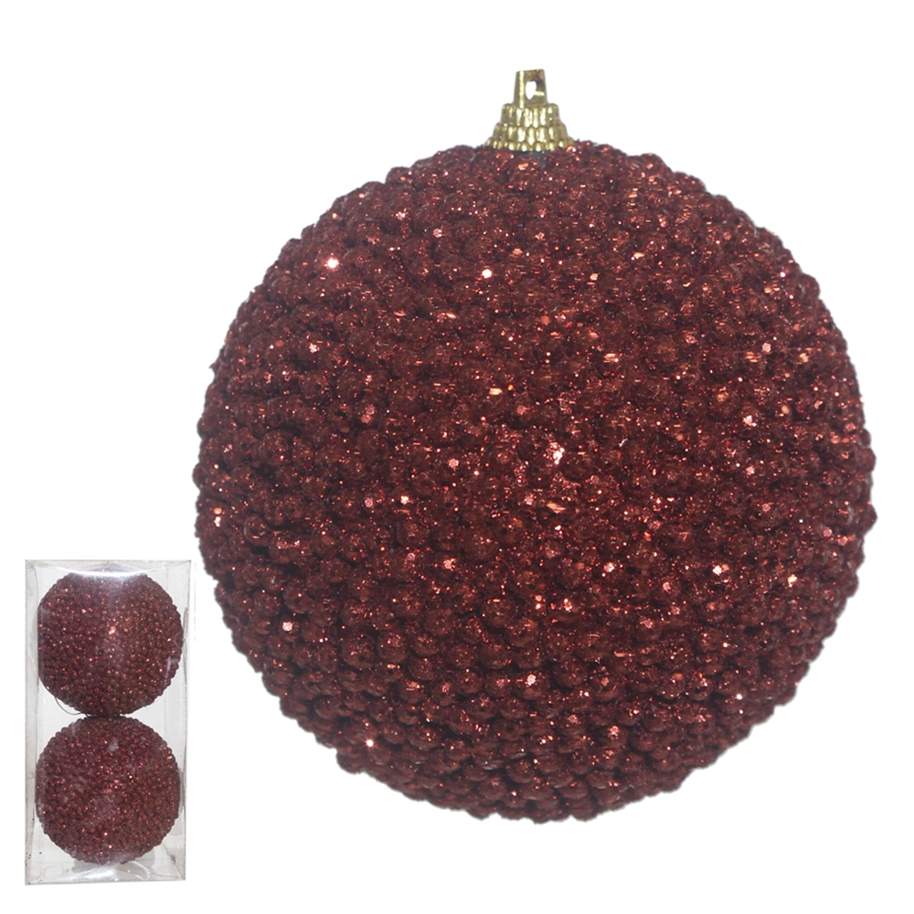 Bola Natal Pvc 2un Vermelho 10cm 67588004 Dea