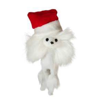 Enfeite Natal Cachorro Branco Verm 9x5,5x12cm