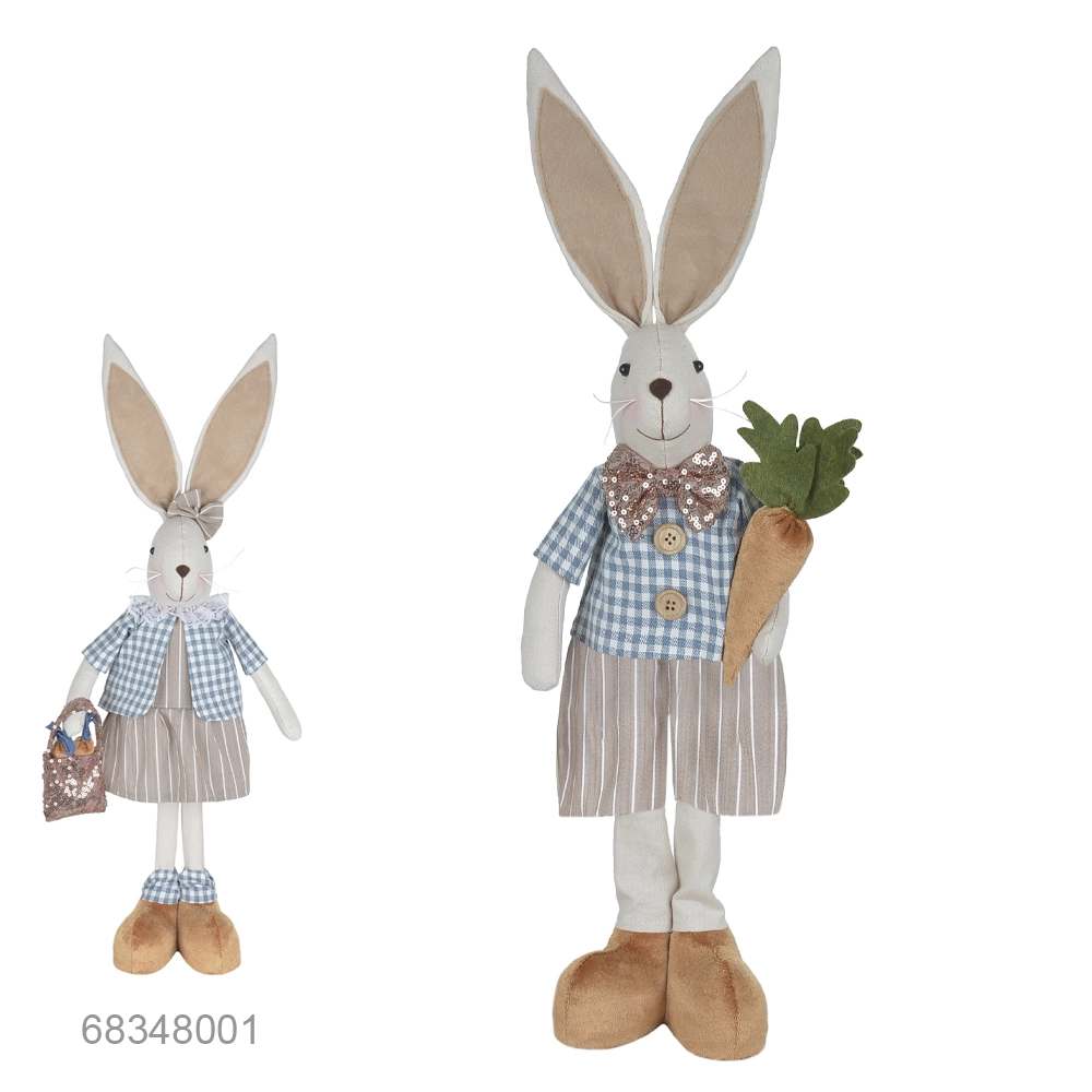 Boneco Coelho Pascoa Macho Em Pe Azul Marrom 15x70x57.5cm 68346001 Dea