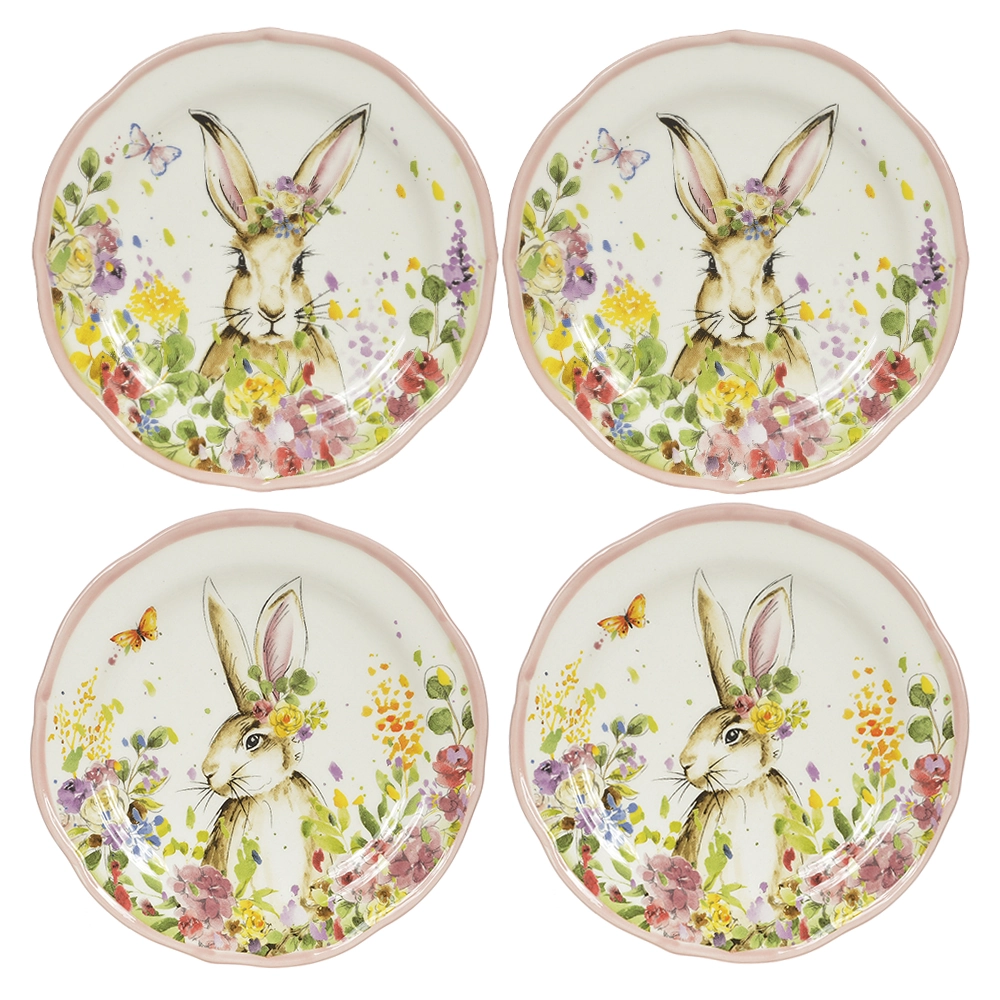 Prato Porcelana Coelho Pascoa Colorido 1.5cm Prato 68693001 Dea