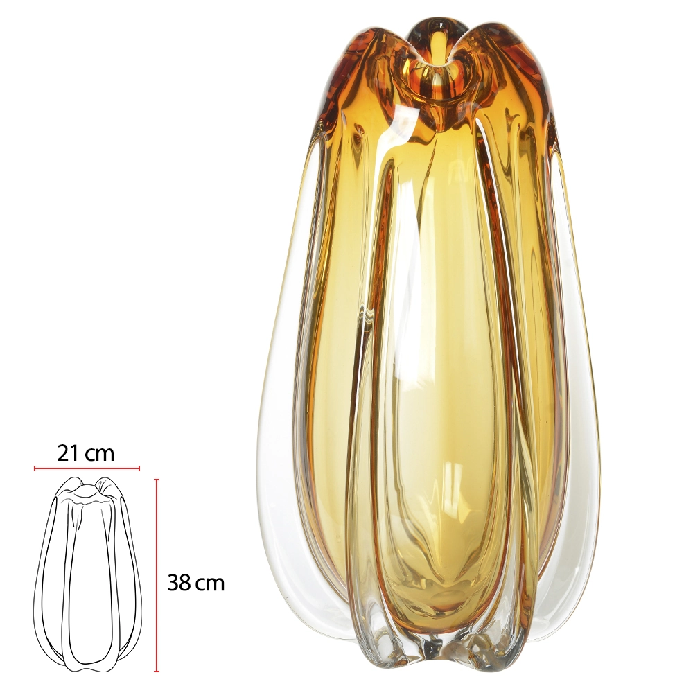 Vaso Decorativo Vidro Ambar 38cm 21d 69072001 Dea