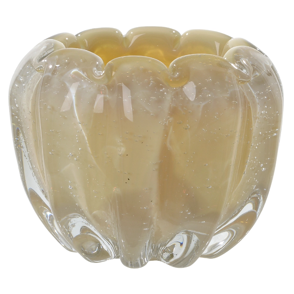 Vaso Vidro Bege 17cm 69114002 Dea