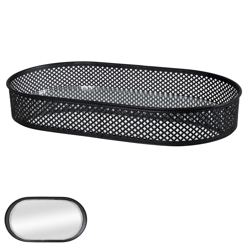 Bandeja Metal C Espelho Preto 34 5x20 5c