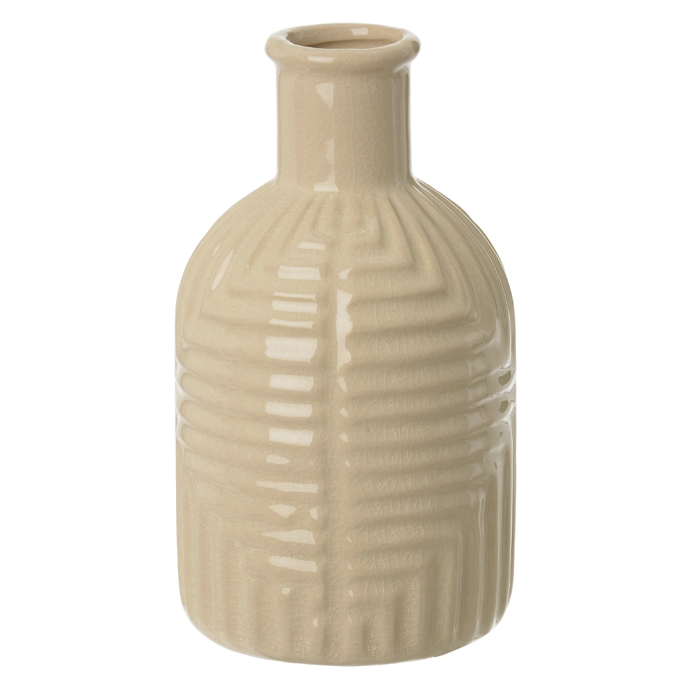 Vaso Ceramica Linhas Bege 19.5cm 69624002 Dea