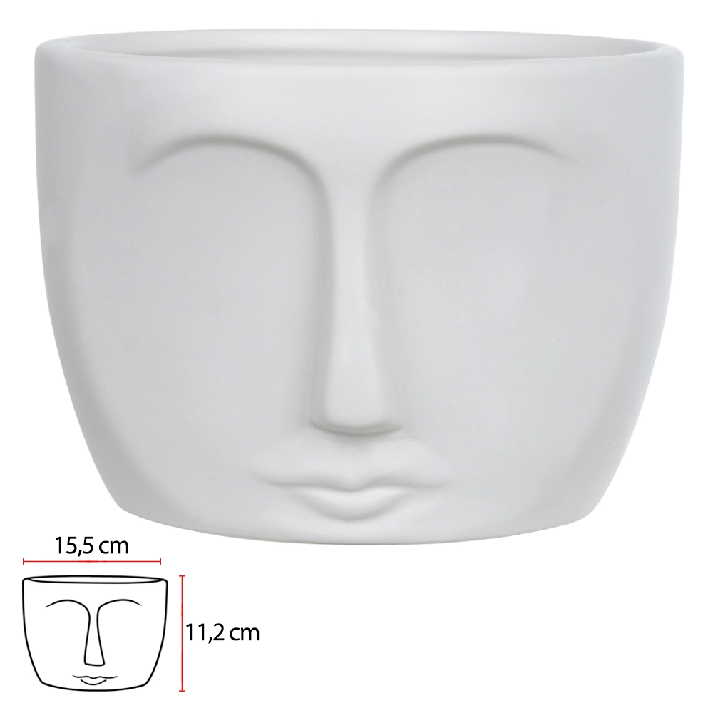 Vaso Ceramica Rosto 15.5x11.2x15.5cm 69630001 Dea