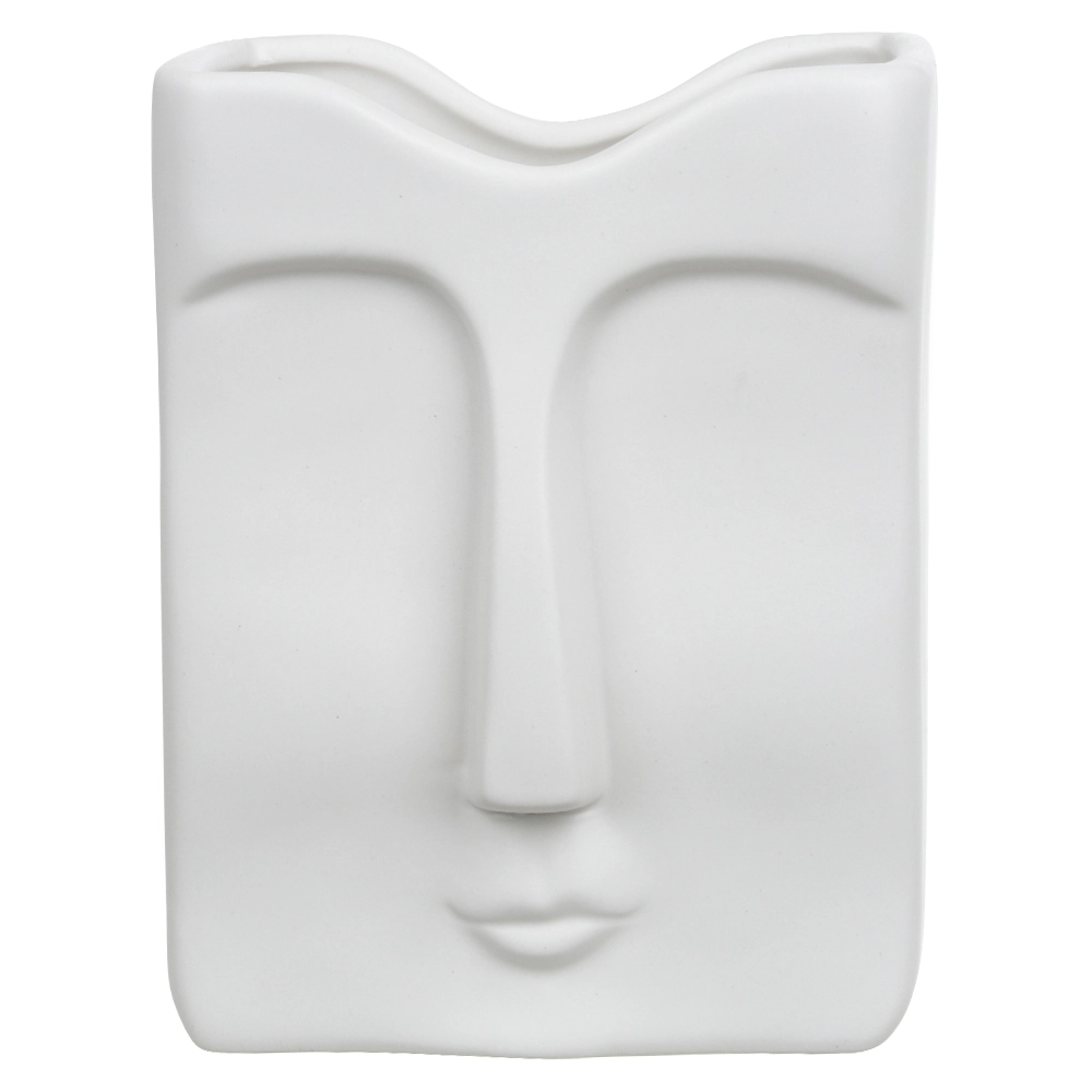 Vaso Ceramica Rosto Branco 17x13x9.7cm 69631003 Dea