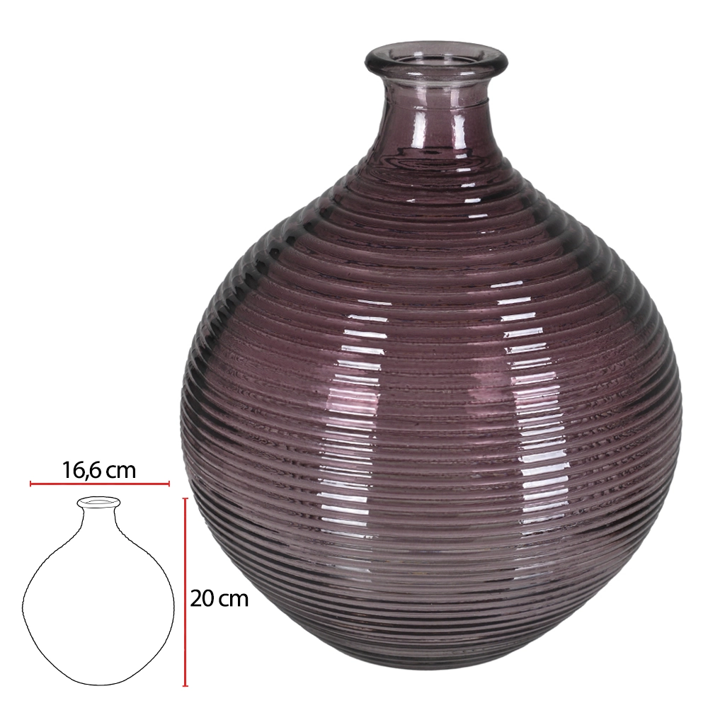 Vaso Vidro Decor 20x16,6cm Rosa Antigo