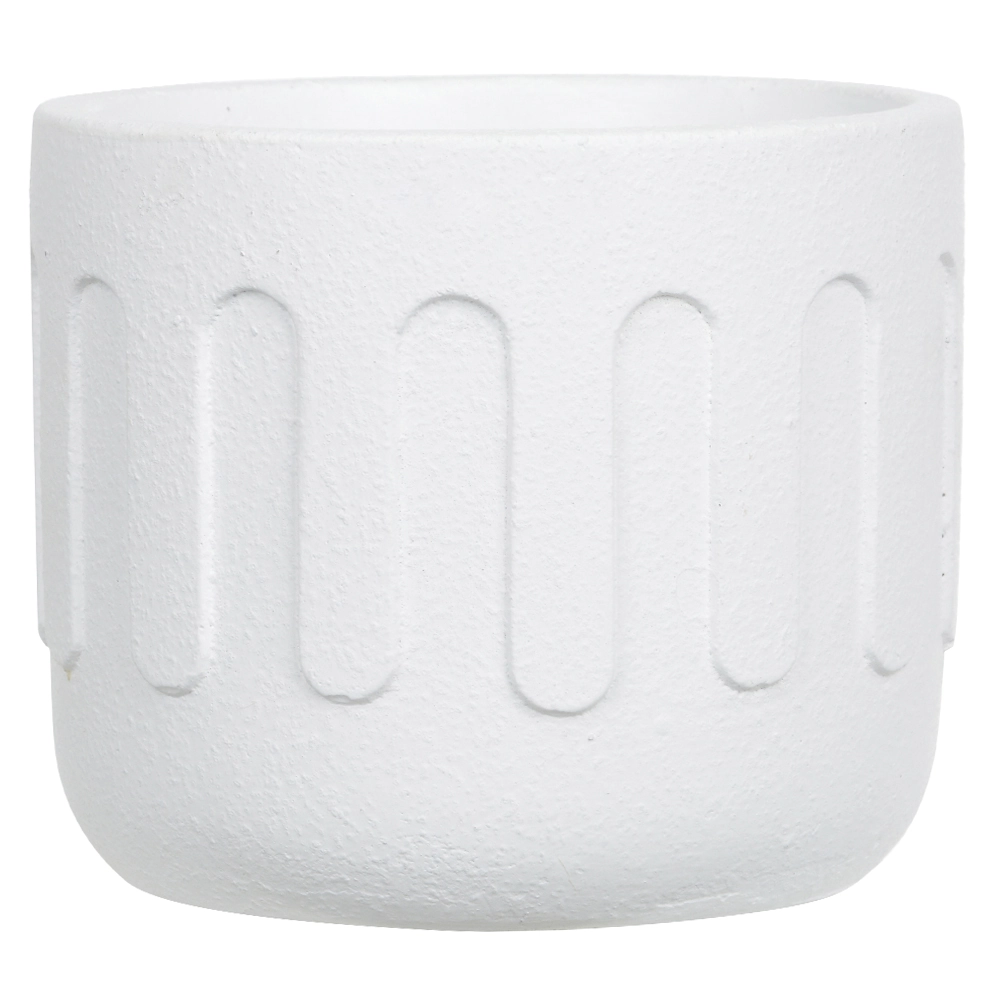 Vaso Decor Concreto Bco 12.5x12.5x10.5cm 69853001 Flor Art
