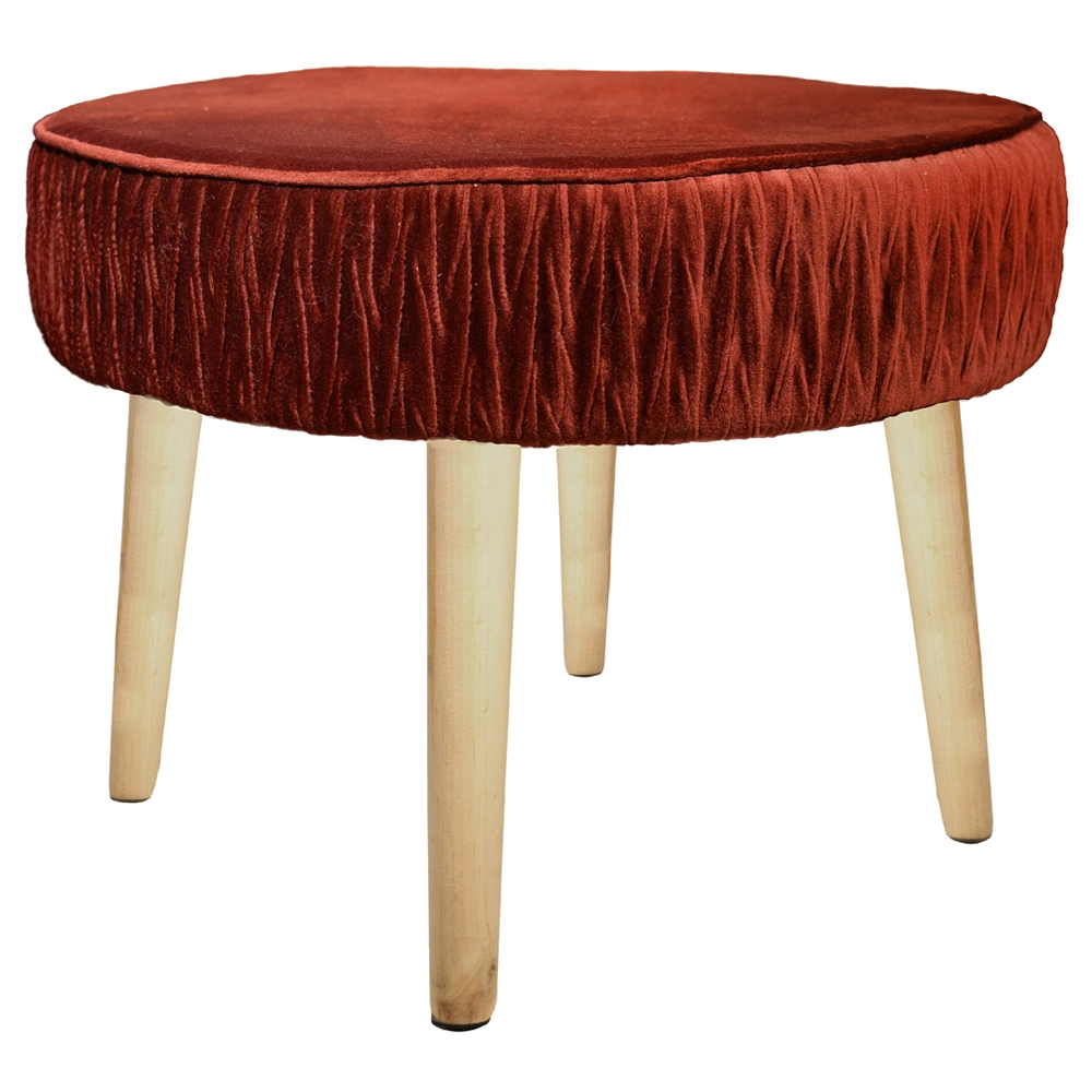 Pufe Decor Ornamentacao Veludo 45x34cm Bordo 69415005 Dea