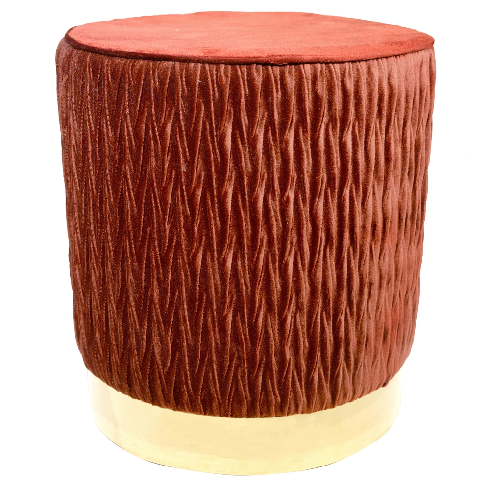 Pufe Decor Ornamentacao Veludo 32x37cm Marrom Escuro 69440005 Dea