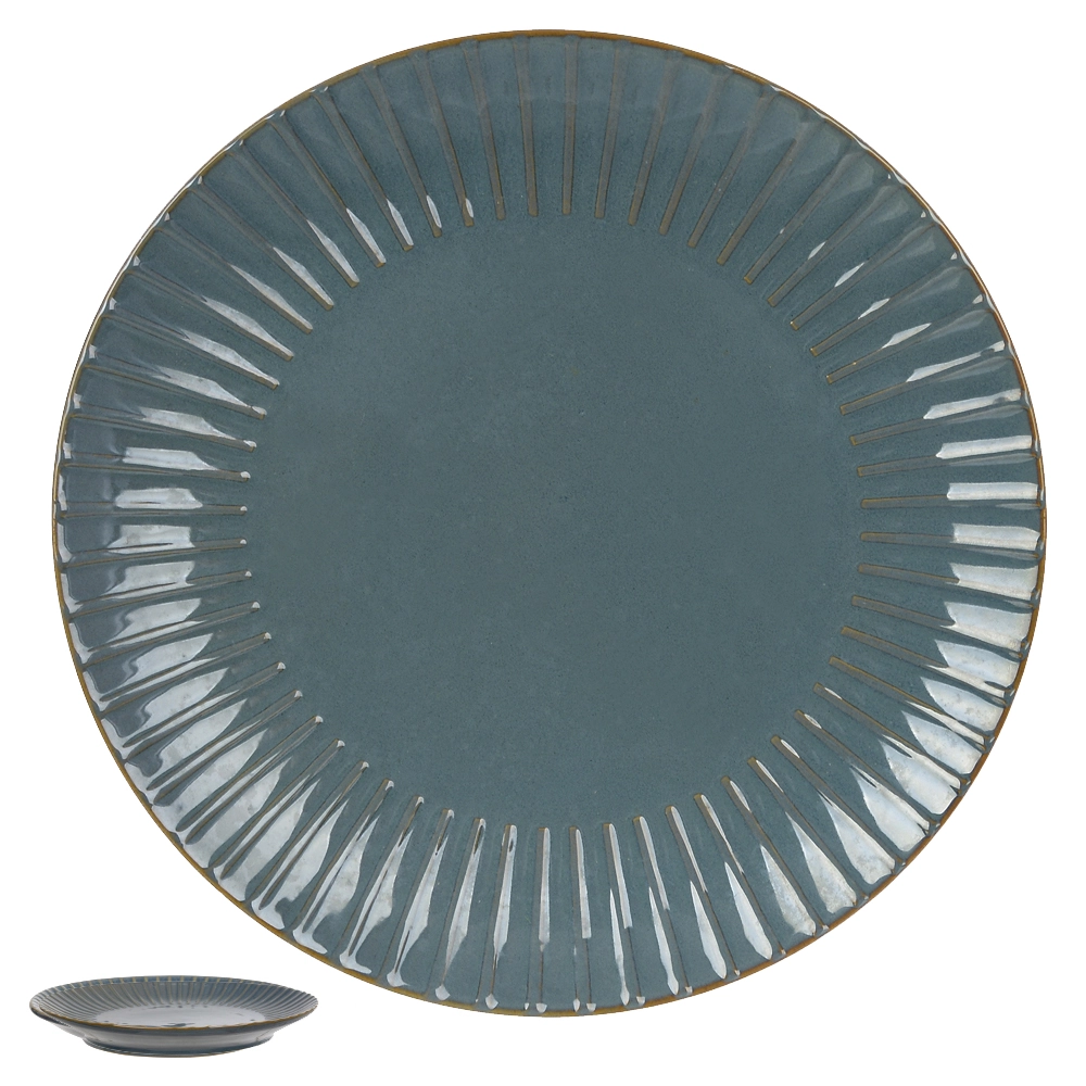 Prato Sobremesa Ceramica Boreal Red Azul 20cm 72792001 Dea
