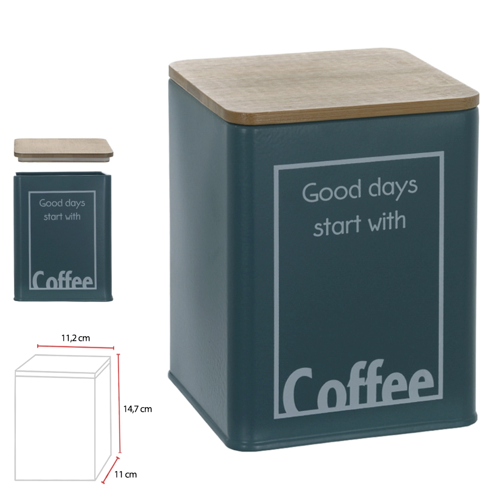Pote Herm Aco 1660ml Coffee Tampa Bambu Azul 73100001 Dea