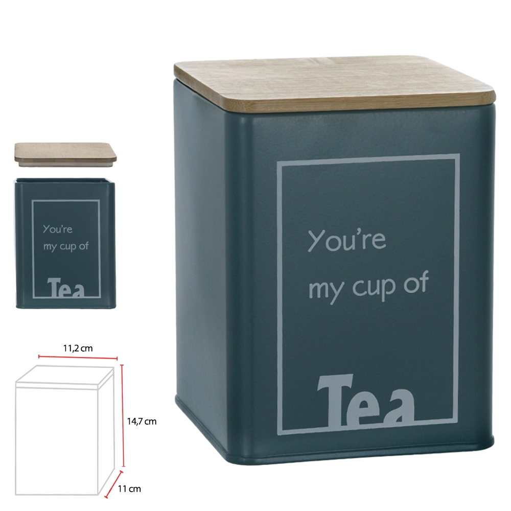 Pote Herm Aco 1660ml Tea Tampa Bambu Azul 73102001 Dea