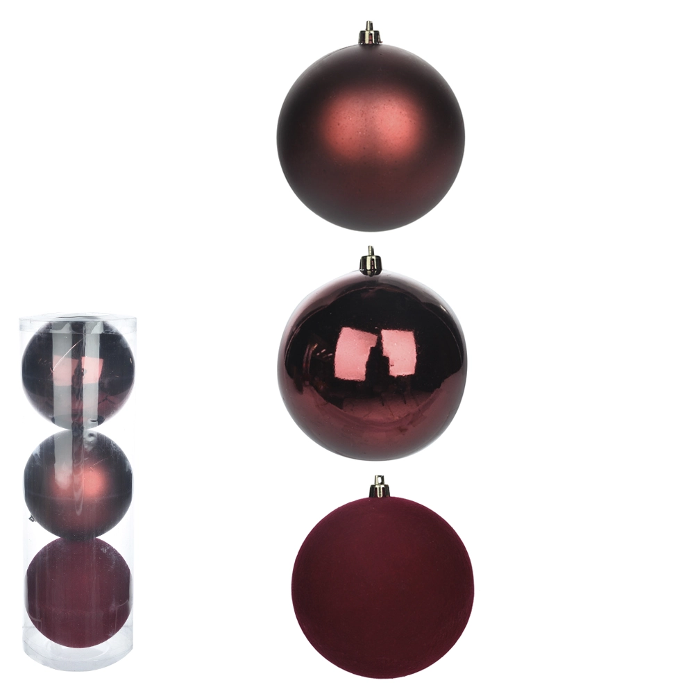 Bola Natal Mista Pvc 3un Bordo 10cm 73126002 Dea