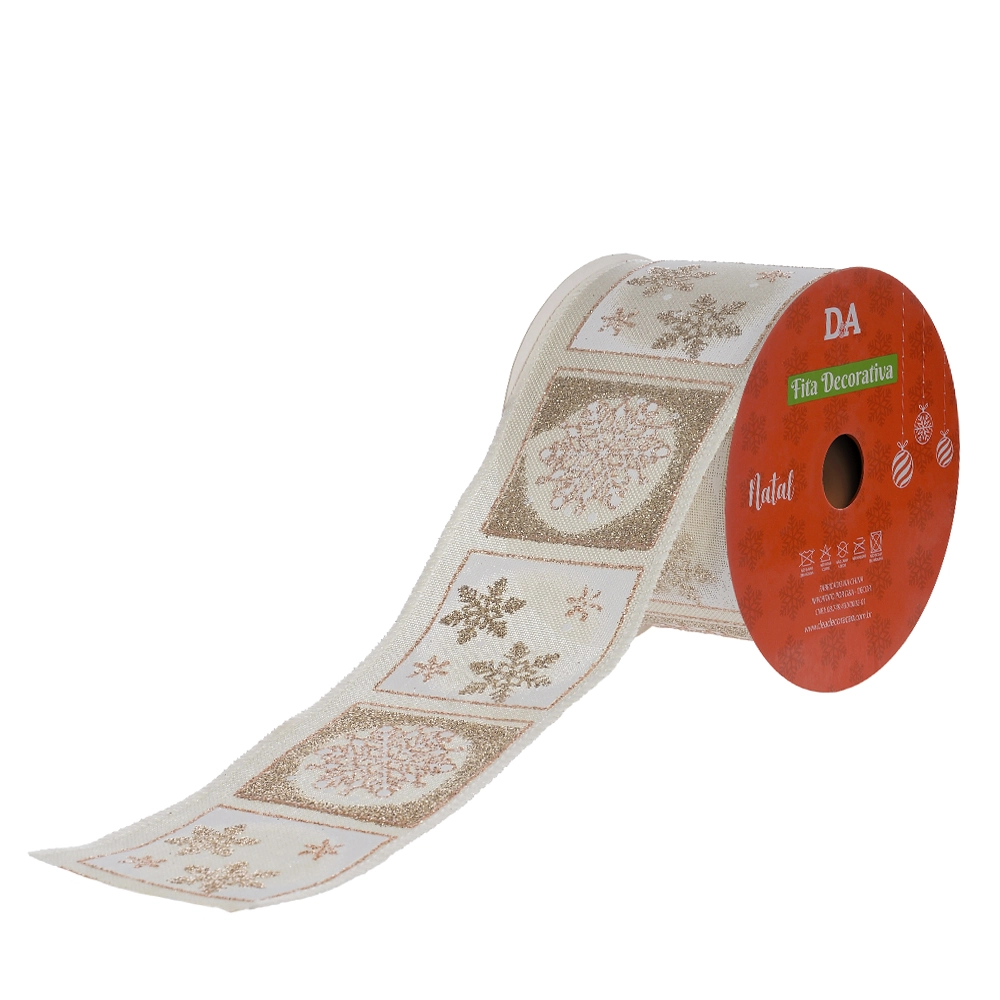 Fita Aramada Tecido Costura Bege Rose 6.3cmx9.14m 73147001 Dea