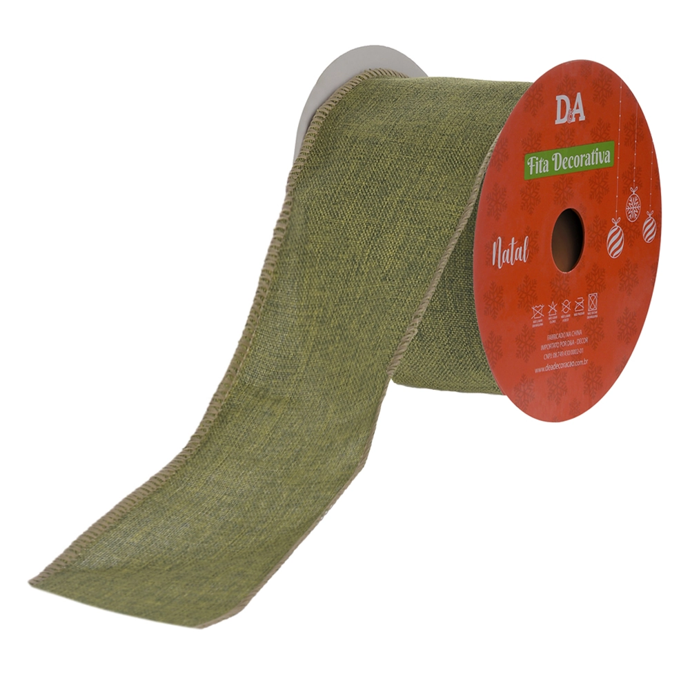 Fita Aramada Tecido Costura Verde Bege 6.3cmx9.14m 73152005 Dea
