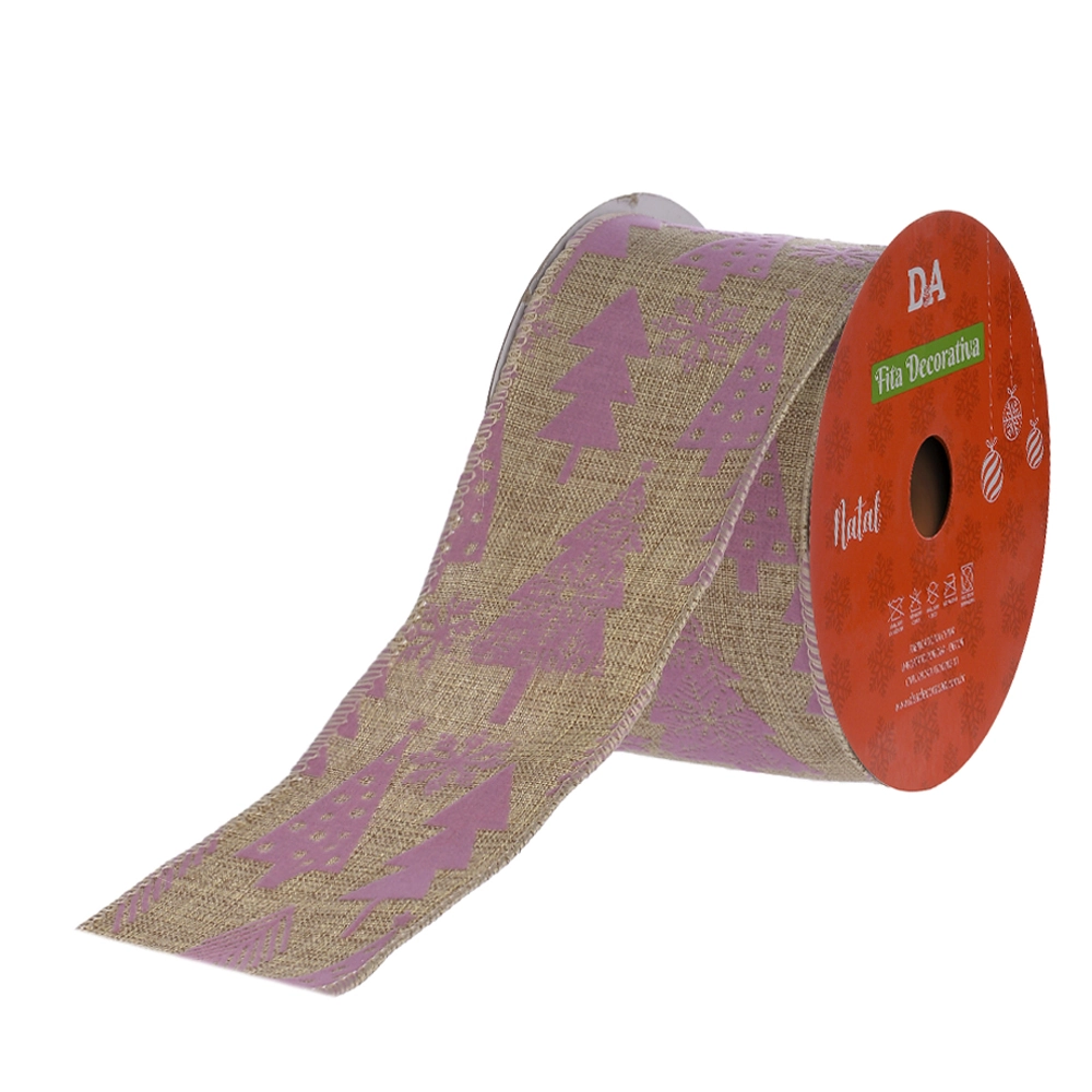 Fita Aramada Tecido Costura Bege Rosa 6.3cmx9.14m 73271003 Dea