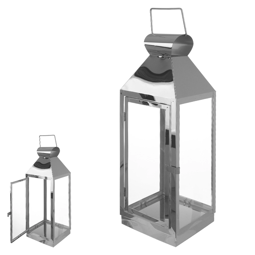Lanterna Metal Prata 54x18x18cm 73426001 Dea