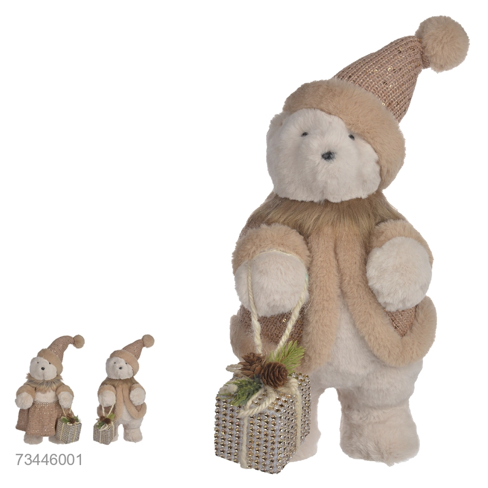 Urso Macho Natal Pe Presente Bege 39cm 73445001 Dea