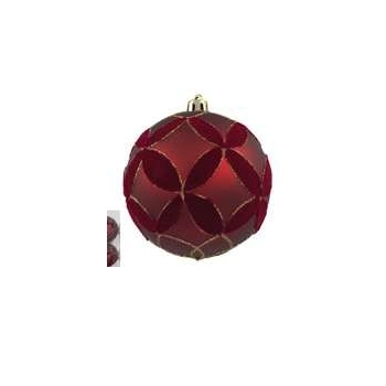 Bola Natal Dec C/gitter Verm Dou 8cm C/2 73576002