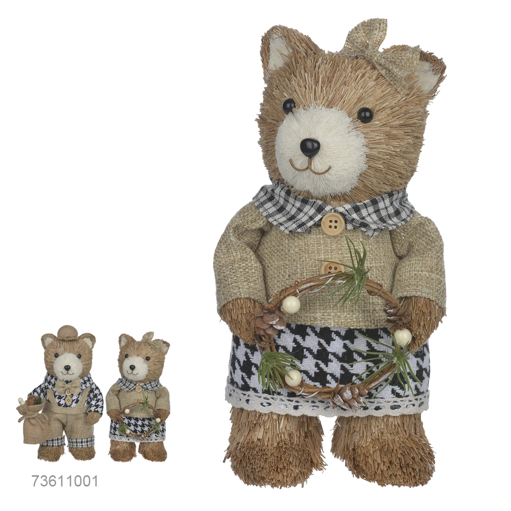 Urso Natal Femea Pe Preto Branco 22x10x10cm 73610001 Dea