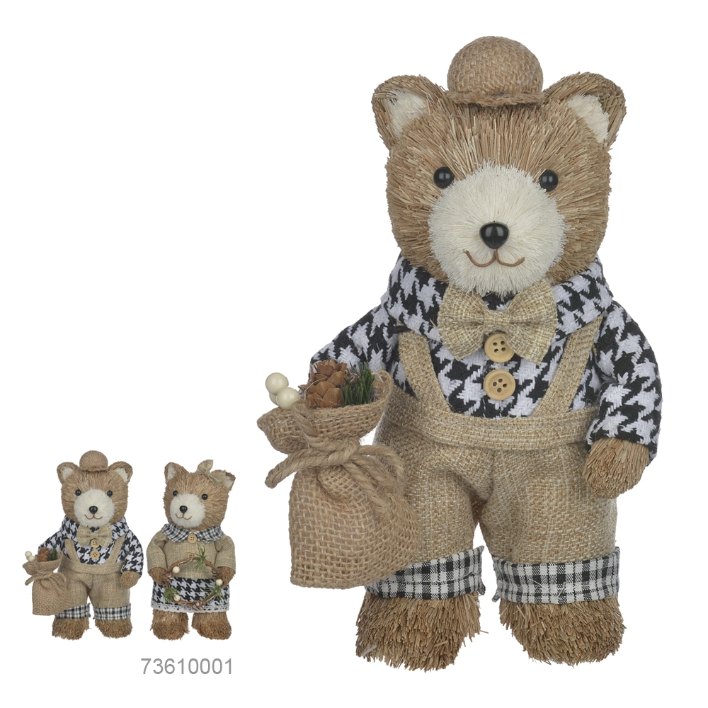 Urso Natal Pe Preto Branco 22x10x10cm 73611001 Dea