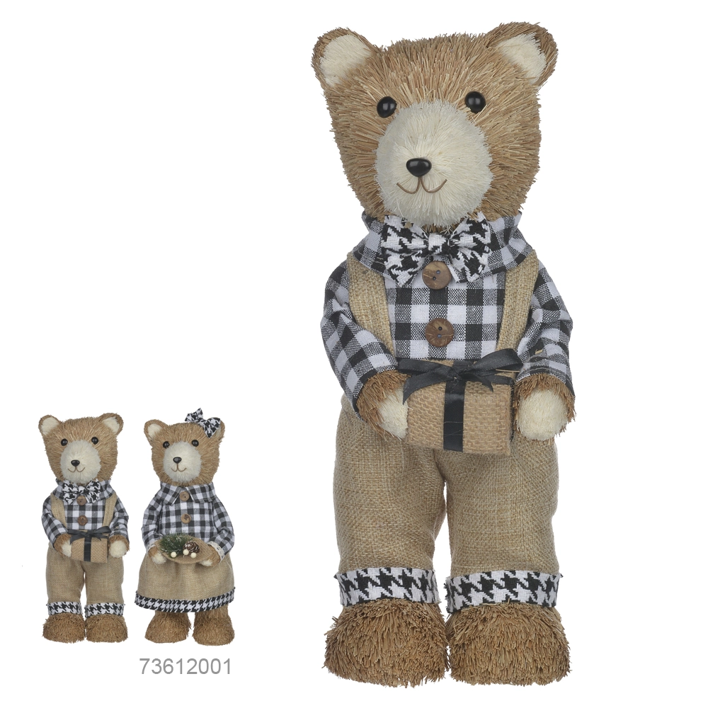 Enfeite Urso Dea Natal Xadrez 73617001