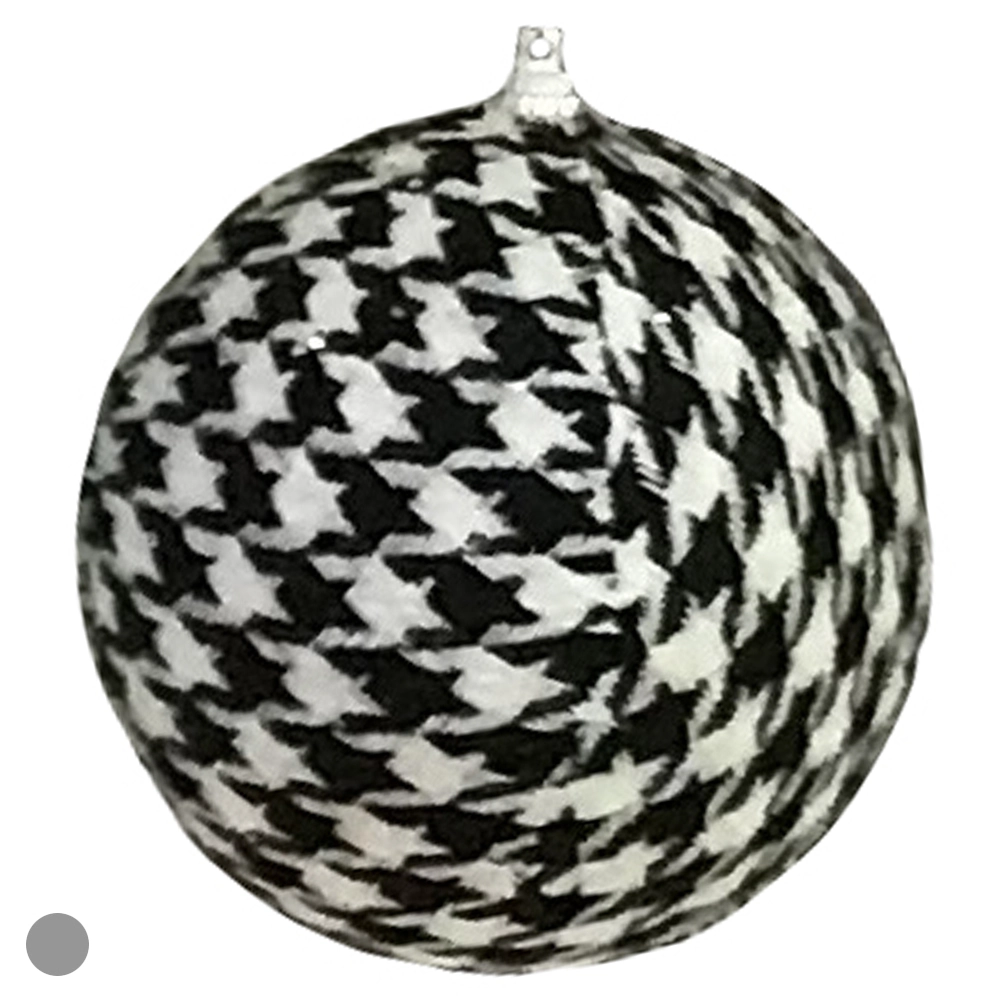 Bola Natal Preto Branco 10cm 73787001 Dea