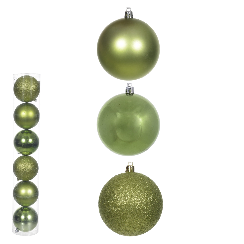 Bola Natal Mista Verde 8cm 6un 67111015 Dea