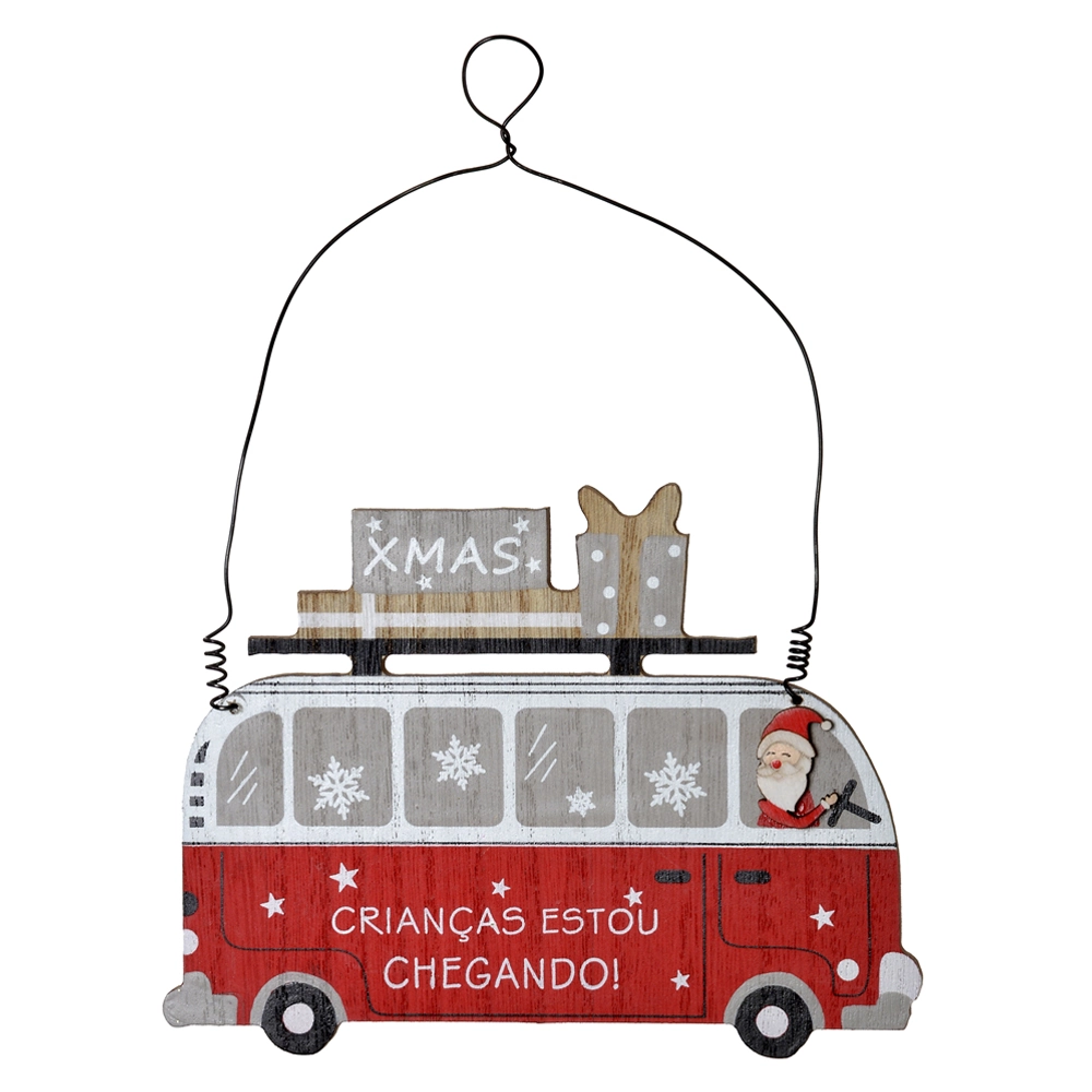 Placa Rustica Feliz Natal Vermelho 15.5x11.5cm 74071001 Dea