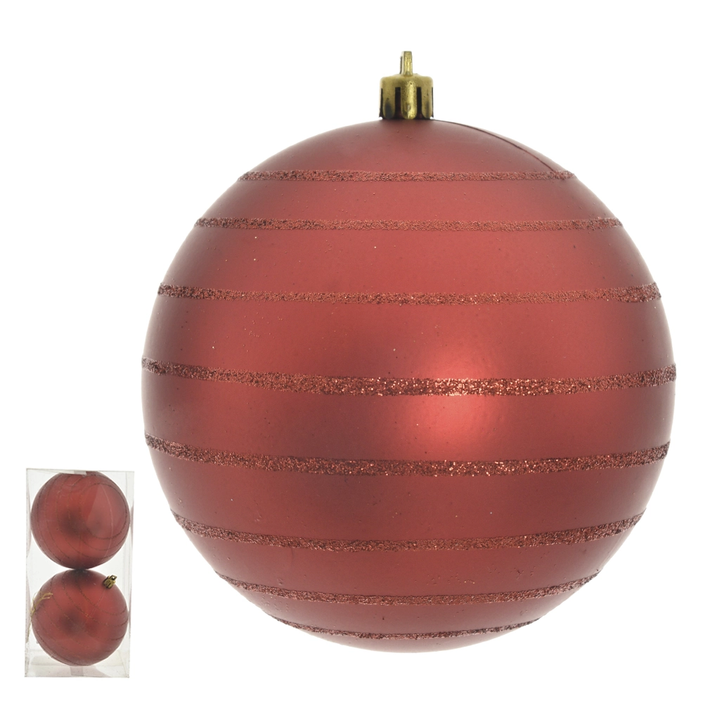 Bola Natal Fosca Pvc 2un Vermelho 10cm 74143006 Dea